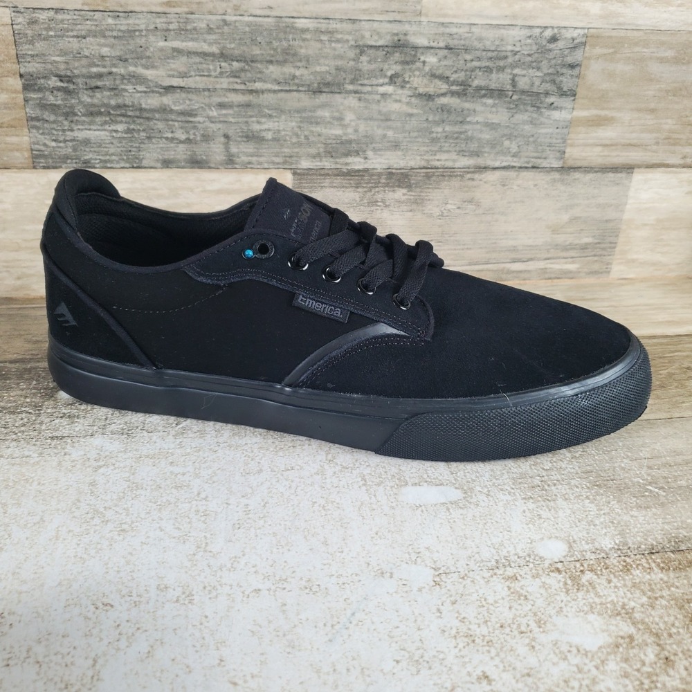 Emerica Dickson Mens Skate Shoes Sz 10 Athletic Black Suede Lace-Up Sneakers